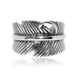 Plain Sterling Silver Feather Ring (R-1533)