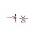 Sterling Silver Assorted CZ snowflake stud earrings (ST-1206)