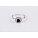 Silver Black CZ Ring (R-1506-B)