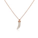 Rose Gold Plated Sterling Silver and Rose Quartz Dagger Necklace (N-1207-R-RQ)