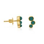 Silver Stone Turquoise Studs  Earrings (ST-1227-G-TQ)