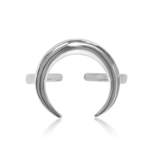 Sterling Silver Plain Crescent Ring (R-1343)