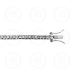 Silver Rhodium Plated  Bezel Princess Cut CZ Tennis Bracelet 3mm  (BR-CZ-103-3)