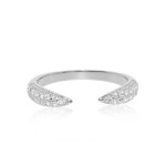 Sterling Silver CZ Tusk Ring (R-1348)