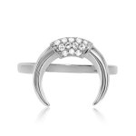 Sterling Silver CZ Crescent Ring (R-1344)