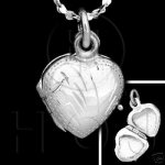 Sterling Silver Engraved Heart Locket Pendant 13mm (LOC-HE-1029)