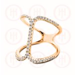 Rose Gold Plated Sterling Silver Trendy CZ Ring (R-1322-R)