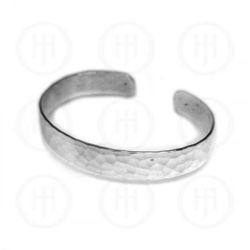 Sterling Silver Hammered Cuff Bangle 10 mm (CB-H-10)
