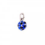 Sterling Silver Enamel Soccer Ball Pendant - Blue (P-1329)