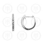 Sterling Silver CZ Huggie Hoops Earring (HUG-1016)