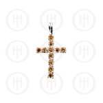 Silver Cubic Zirconia Religious Cross Pendant CR-1019-C