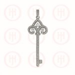 Silver CZ Key Pendant (P-1183)