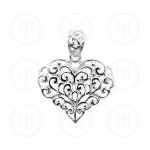 Silver Hand-Carved Heart Pendant (P-1048)