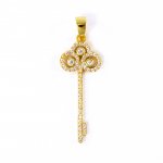 Silver CZ Key Pendant (P-1183)