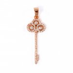 Silver CZ Key Pendant (P-1183)