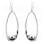 Silver Dangle Ball Earrings (ER-1016)