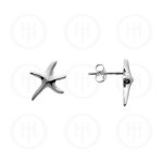 Plain Sterling Silver Stud Starfish Earrings  (ST-1032A)
