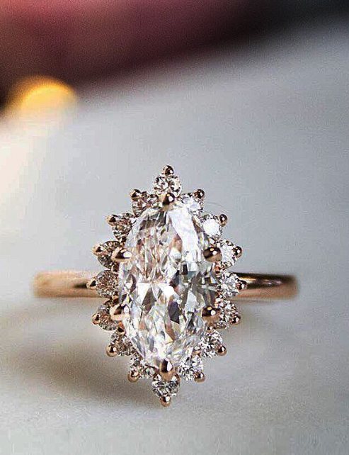 marquise diamond cut ring