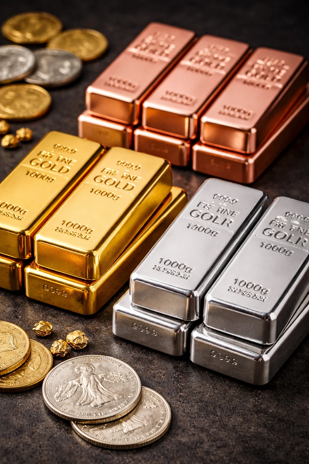 Gold, silver, copper bars for jewelry production