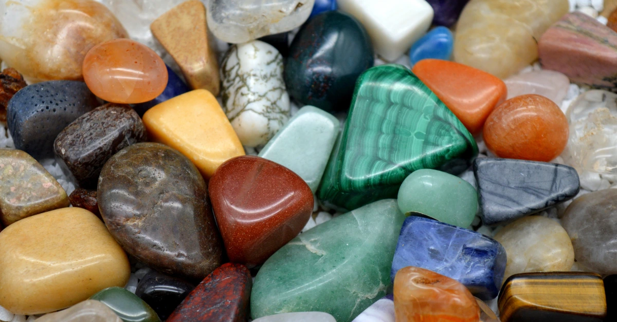 Polished colorful gemstones for jewelry