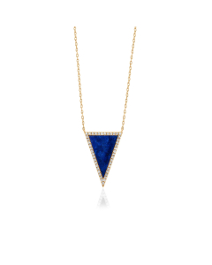 Sterling Silver Gold Vermeil Triangle Necklace (N-1523)