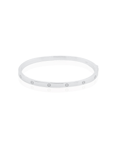 Sterling Silver Screw Pattern Bangle (IB-1107)