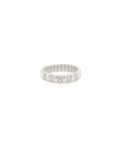 Sterling Silver Alternating CZ Bar Band Ring (R-1637)
