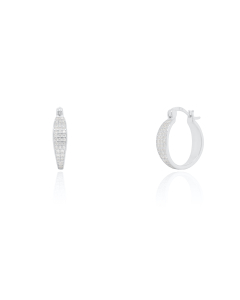 Sterling Silver Pave CZ Huggies Earrings (HUG-1144)