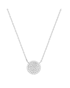 Sterling Silver CZ Round Necklace (N-1058)