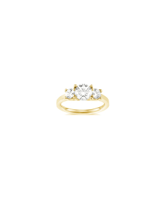 Sterling Silver Gold Vermeil CZ Claw Set 3 Stone Ring (R-1606-G)