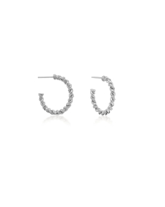 Sterling Silver Rope Twist Hoop (HP-1087)