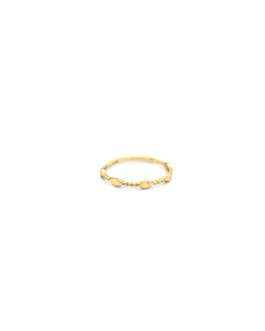 Sterling Silver Gold Vermeil Twist and Oval Ring (R-1611)