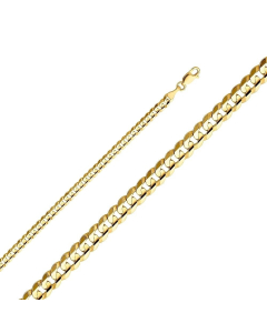 Sterling Silver Gold Vermeil Flat Curb Chain 4.3mm (GD100-G)