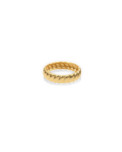 Sterling Silver Gold Vermeil Twisted Chunky Band Ring (R-1613-G)