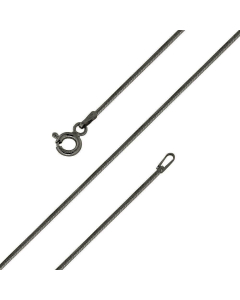 Sterling Siver Black Rhodium Plated Basic Chain Snake 1.4mm (SNAKE30-B)