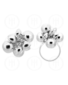 Sterling Silver Plain Ball Cluster Ring (R-1119)