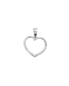 Sterling Siver CZ Heart Pendant (P-1321)