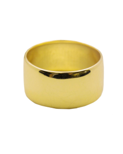  Sterling Silver Gold Vermeil Rounded Thick Band Ring (10mm)  (R-1498-G)