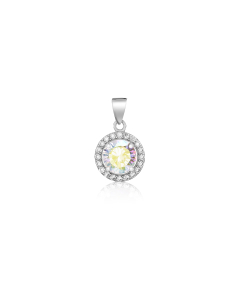 Sterling Silver Classic Round Halo Pendant (P-1465)