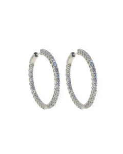 Sterling Siver Round Sectioned CZ Hoops (HP-CZ-1039-25)