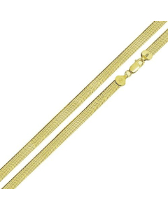 Sterling Silver 14K Gold Vermeil Herring Bone Chain 5.5mm (HB60-G)