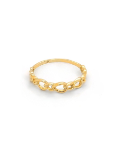 10K Yellow Gold Plain Minimalist Chain Link Ring (GR-10-1091)