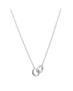 Sterling Silver Interlocked Rings Necklace (N-1088)