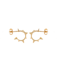 Sterling Silver Trendy Spiked Hoop (ER-1274)