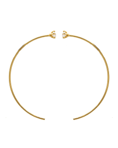 Sterling Silver CZ Half Hoop Earrings (ER-1324)