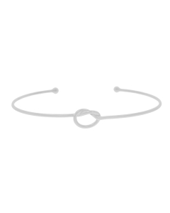 Sterling Silver Plain Knot Cuff Bangle (IB-1075)
