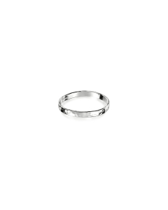 Sterling Silver Plain Hammered Band Ring (R-1193)