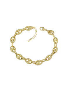 Sterling Silver Gold Vermeil Puffed Mariner Chain 6mm (PGUCCI-60-G)