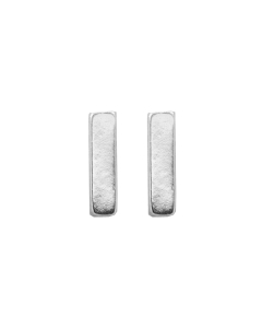 Sterling Silver Plain Bar Stud Earrings (ST-1158)