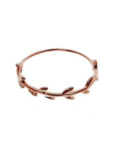 Sterling Silver Rosegold Vermeil Plain Ivy Ring (R-1345-R)